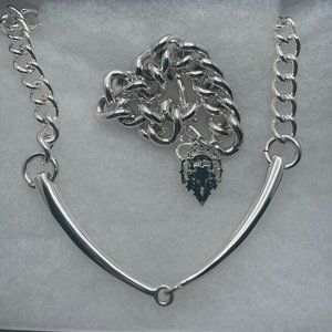 Ralph Lauren Silver chocker necklace and bracelet set. NWT